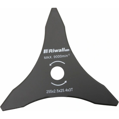 Riwall PRO Žací nůž třízubý ke křovinořezu pr. 255mm vnitřní průměr 25,4mm tloušťka 2,5mm
