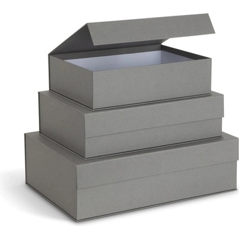 Bigso Декоративни сиви картонени кутии за съхранение в комплект от 3 бр. с капаци 42, 5x29, 5x13 cm Kian Paper Laminate - Bigso (123354133-99)
