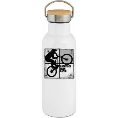 123TRIKO termoska Gravitace je jen názor, černý tisk 500 ml