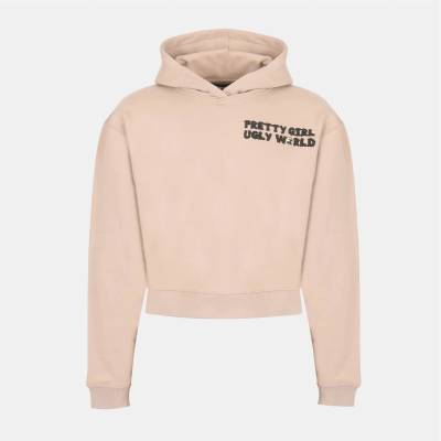 Pretty boy ugly world Суичър PRETTY BOY UGLY WORLD Women's Cotton Long Sleeve Cropped Oversized Fit Hoodie - Mushroom/Multi
