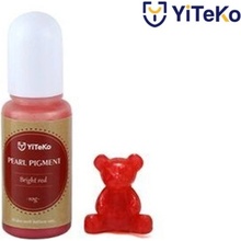 YiTeKo Perleťový pigment do pryskyřice 02 zářivě červená 10 ml