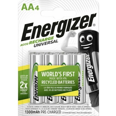 Energizer Акумулаторна батерия Energizer Universal (4828040), AA, 1.2V, 1300 mAh, NiMH, 4 броя (4828040)