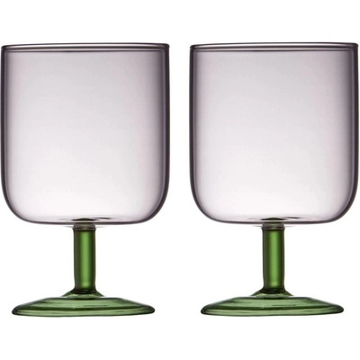 Lyngby Glas Sklenice na víno Torino Pink Green 2 x 300 ml