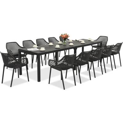 BICA King Double/Aria антрацит комплект градински мебели за 12 души Bica (BC439ANT-12xBC315ANT)