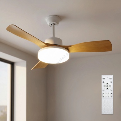 Brilagi - LED таванен вентилатор с функция за димиране LED/34W/230V 106 см бял/кафяв + дистанционно управление (BG4000)