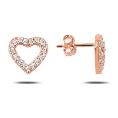 OLIVIE strieborné náušnice ROSE SRDCE 4285