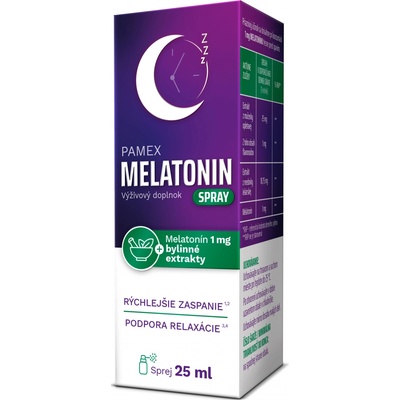 Pamex Melatonin spray ústny sprej s bylinnými extraktmi 25 ml