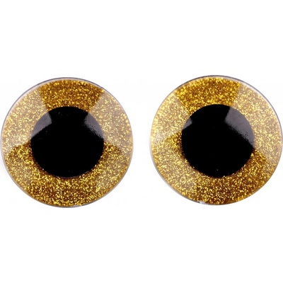 Prima-obchod Oči velké s glitry s pojistkou Ø40 mm, barva 2 zlatá