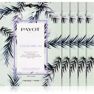 Payot Morning Mask Teens Dream платнена маска с почистващ и освежаващ ефект за комбинирана към мазна кожа 5 бр