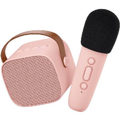 Lalarma LALAR-SPEAKBLMICH-ROSE Bluetooth Karaoke set růžový