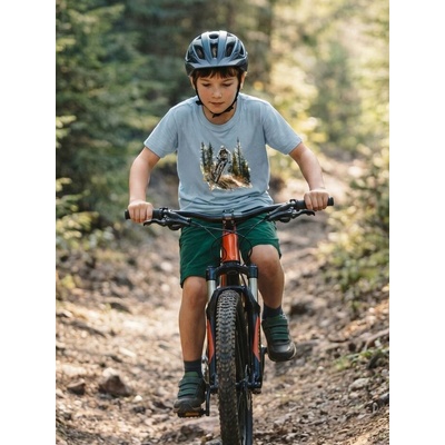 Chlapčenské tričko Mountain Bike s krátkym rukávom modra nova