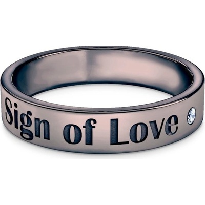 Savicki Partnerský prsteň Sign of Love čierne zlato diamant plochý OP SAV2 D CZ