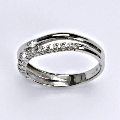 Čištín zlatý s čirými zirkony bílé zlato T 1406