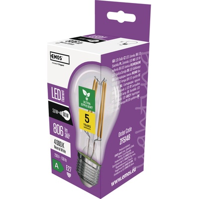 Emos LED žárovka A60/E27/3,8W/60W/806lm/neutrální bílá