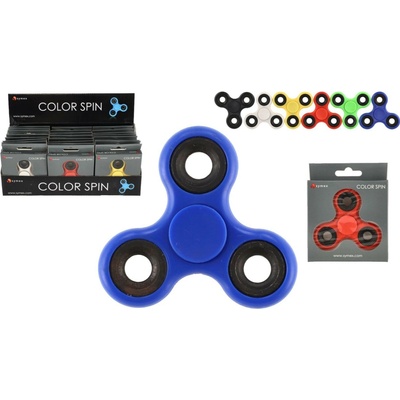 Teddies Fidget Spinner kov/plast 6 barev v krabičce 9x11cm 24ks v boxu