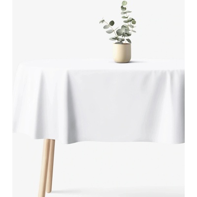 Goldea oválný ubrus 100% bavlněné plátno bílý 140x220 cm