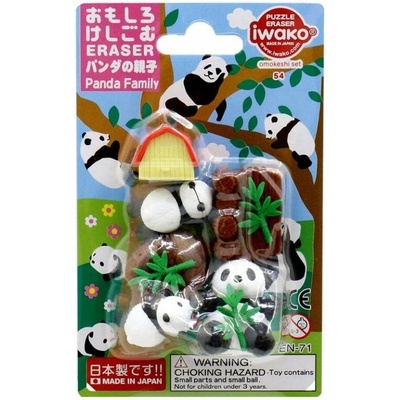 Iwako guma Panda Family Set balenie 4991685180131 9 ks