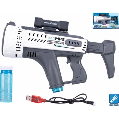 Mikro trading Bublifukovač pistole MP5 se světlem 44 cm bílá