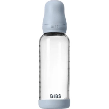 BIBS Стъклена бебешка бутилка Bibs - С каучуков биберон, 240 ml, Baby Blue (5020231)