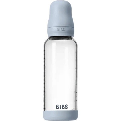 BIBS Стъклена бебешка бутилка Bibs - С каучуков биберон, 240 ml, Baby Blue (5020231)