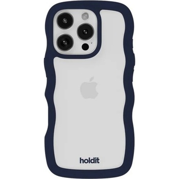 Holdit Гръб Holdit Wavy за iPhone 16 Pro - Midnight Blue/Transparent