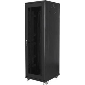 Lanberg Комуникационен шкаф, Lanberg rack cabinet 19" free-standing 42U/600x800 (flat pack) with mesh door black (FF01-6842-23B)