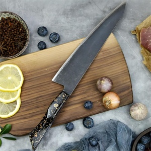 HARAHU Дамаски кухненски нож KU-37427 - Kiritsuke / Черен / Златен KP37427