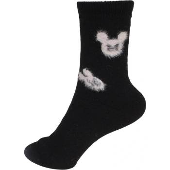 Дамски вълнени чорапи в черно с образа на Мики Маус