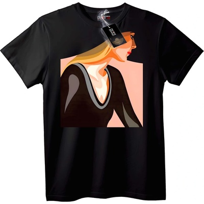 NOONEBRAND Тениска Артистичен Женски Профил - 5XL, Black