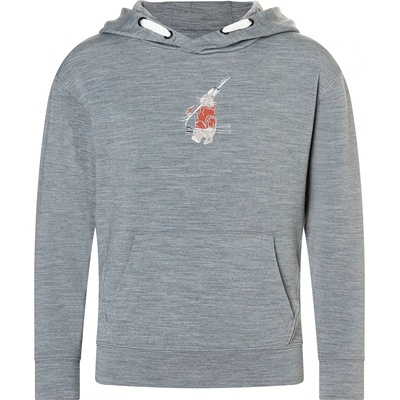 super. natural Детски вълнен пуловер super. natural Kid's Ski Bunny Hoodie - Cashmere Grey Melange / Various - размер 128 (EU) (704-5277-0214)