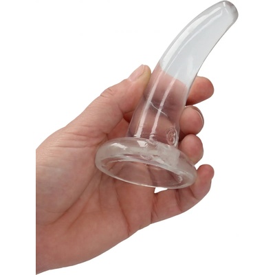 RealRock Curved Dildo with Suction Cup 11, 5cm Transparent