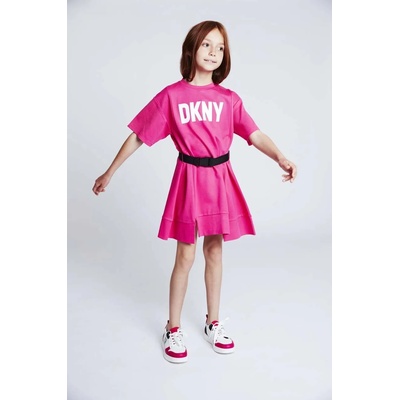 DKNY Детска рокля Dkny в розово къс модел с уголемена кройка (D32865.128.149)