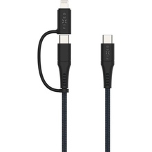 Fixed FIXDB-CCL12-GR opletený nabíjací a - USB-C / USB-C a Lightning, 1,2m, tmavo-šedý