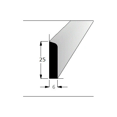 Lišta podlahová č.020 - smrk, 25mm x 6mm