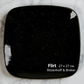 Ritzenhoff & Breker Порцеланова чиния Flirt, плитка, черна 27 х 27 см. Ritzenhoff & Breker