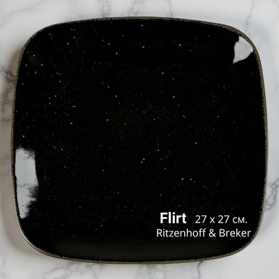 Ritzenhoff & Breker Порцеланова чиния Flirt, плитка, черна 27 х 27 см. Ritzenhoff & Breker