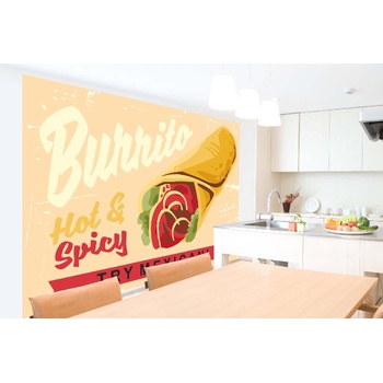 DIMEX ART s. r. o Самозалепваща се флизелинова фототапета винтидж плакат на бурито 375 x 250 см