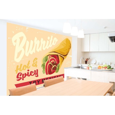 DIMEX ART Самозалепваща се флизелинова фототапета винтидж плакат на бурито 375 x 250 см