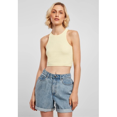 Urban Classics Дамски топ в светложълт цвят Ladies Cropped Rib Top softyellowUB-TB1498-03660 - Светложълт, размер 4XL