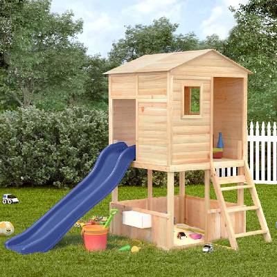 vidaXL Градински комплект за игра, масивна дървесина, ела (3376141)