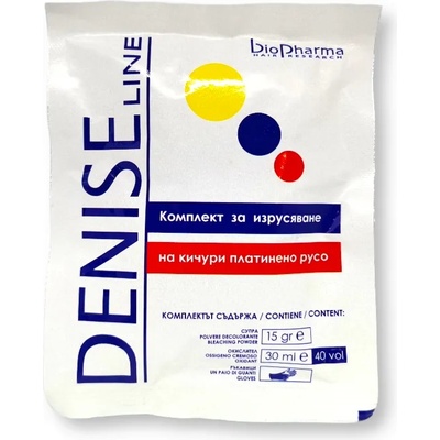 BioPharma DENISE Line Супра доза за обезцветяване на коса, супра 15гр, окислител 30мл