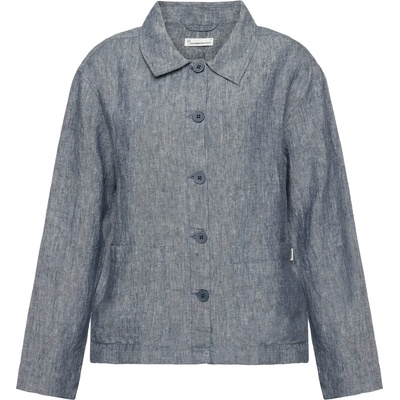 KnowledgeCotton Apparel Дамско ежедневно яке Knowledgecotton apparel Women's Regular Linen Overshirt Casual jacket - Vintage Indigo - размер XL (103-2500-0314)