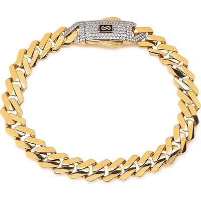 iZlato Forever Monaco Chain bracelet Edge Plain Pavé lock 9,5 mm IZ30144N