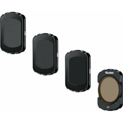 Rollei set filtrů pro DJI Pocket 3 a 4 Sada filtrů, pro kamery DJI Osmo Pocket 3 a 4, 3× ND filtr (ND16, ND64, ND256), 1× CPL filtr, optické sklo s nanovrstvou, magnetické uchycení 27050