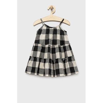 Gap Детска памучна рокля gap в черно къс модел разкроен модел (874464.toddler.girl.wov)