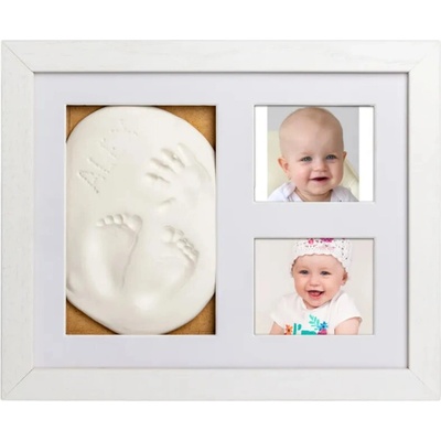 Tiny Memories Sada na otisk miminka v dřevěném rámečku, trojrámek - dárková sada - bílý – Zboží Dáma
