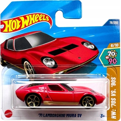 Mattel Hot Wheels '71 Lamborghini Miura SV Červený