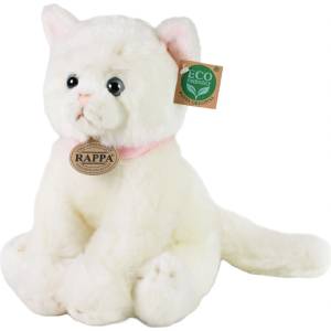 Rappa Плюшена играчка Rappa Еко приятели - Бяла котка, седяща, 25 cm (211056) - ozone
