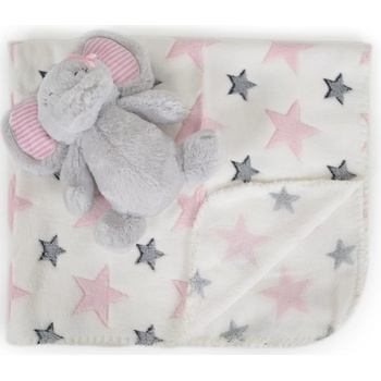 Cangaroo Бебешко одеяло 90/75 cm с играчка Elephant pink