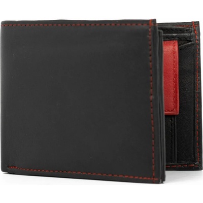 Delis Мъжки портфейл Manuel PT991, естествена кожа, черен/червен (PT991)